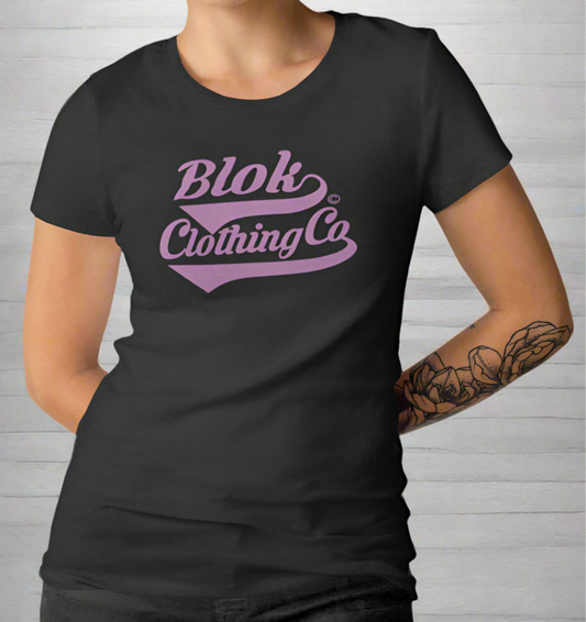 Blok Clothing Co' - with Purple Print - Women's Slim Fit