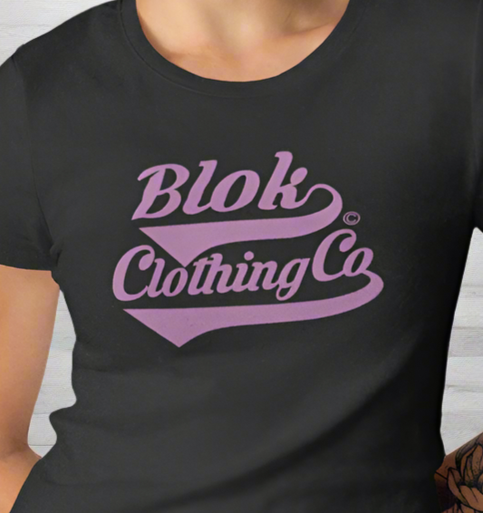 BLOK Clothing Co' - Purple Print Women's Slim Fit Graphic T-Shirt