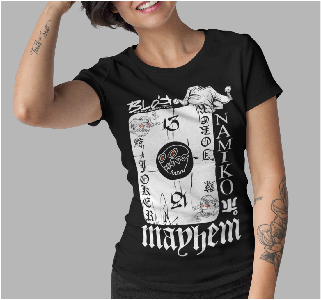 Poker Face - Front Print in White - Women's Slim Fit