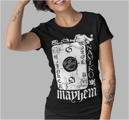 Poker Face - Front Print in White - Women's Slim Fit