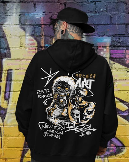 Blok Graffiti - White Print - Front and Back - Men's Hoodie