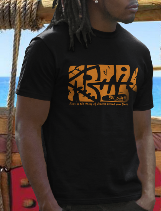 Fish Bone - Front Print - in Orange - Men's Classic Fit