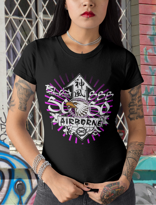 Airborne Eagle - with White & Purple Print - Women's Slim Fit