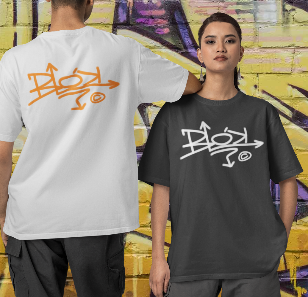 Graffiti Tag - in White - Women's Oversize