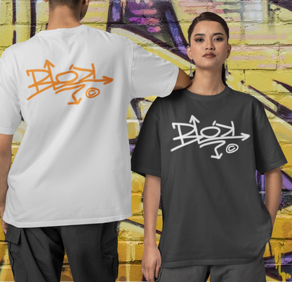 Graffiti Tag - in White - Women's Oversize