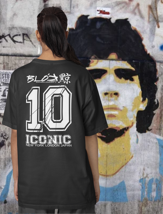 Iconic 10 - Back & Front Print - in White - Women's Oversize