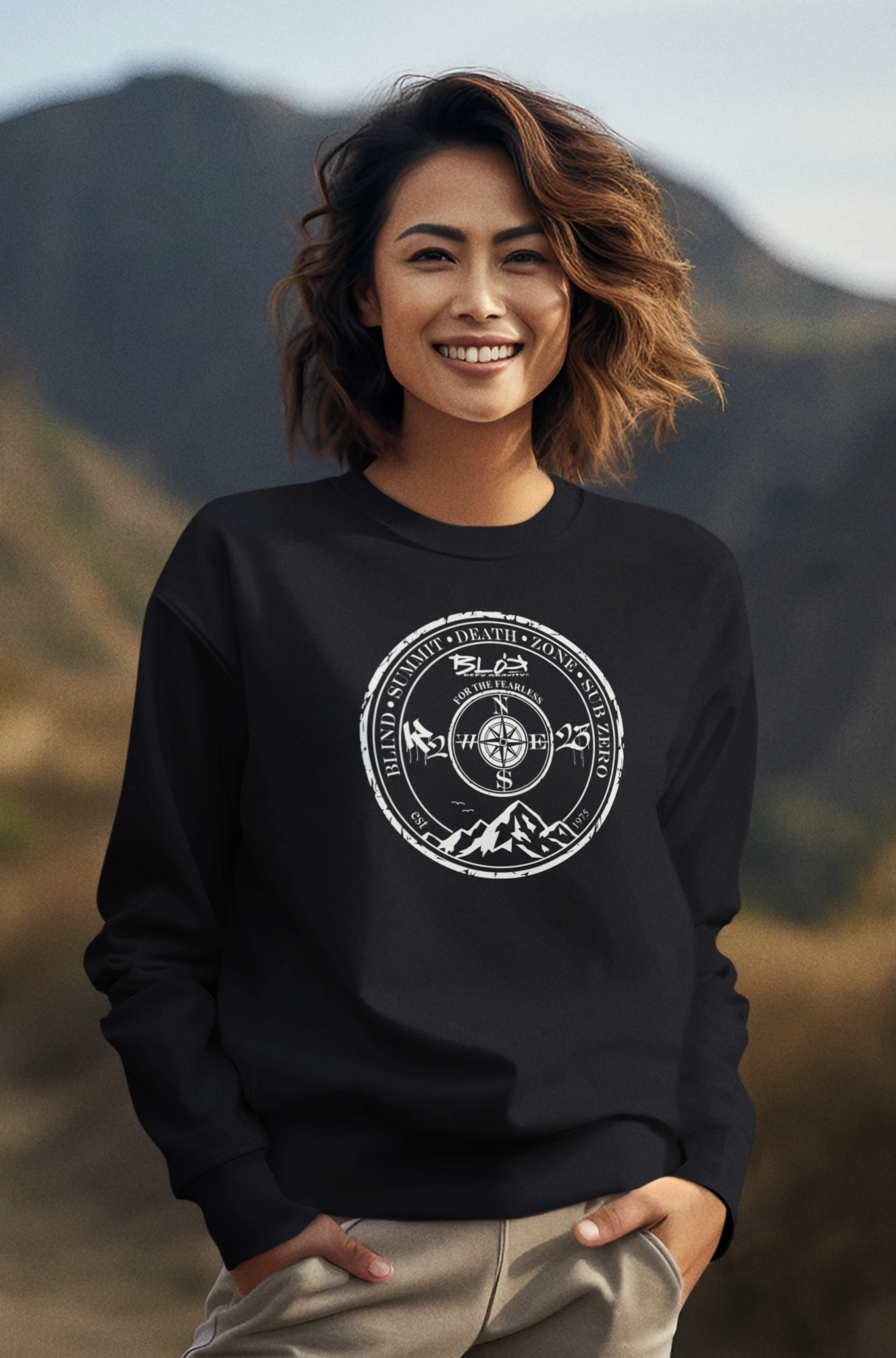 Blind Summit - Front Print in White - Women's Sweatshirt