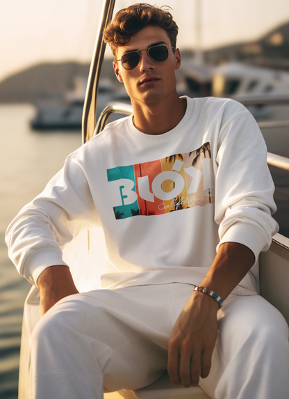 California palm - Front Print in White - Men's Sweatshirt