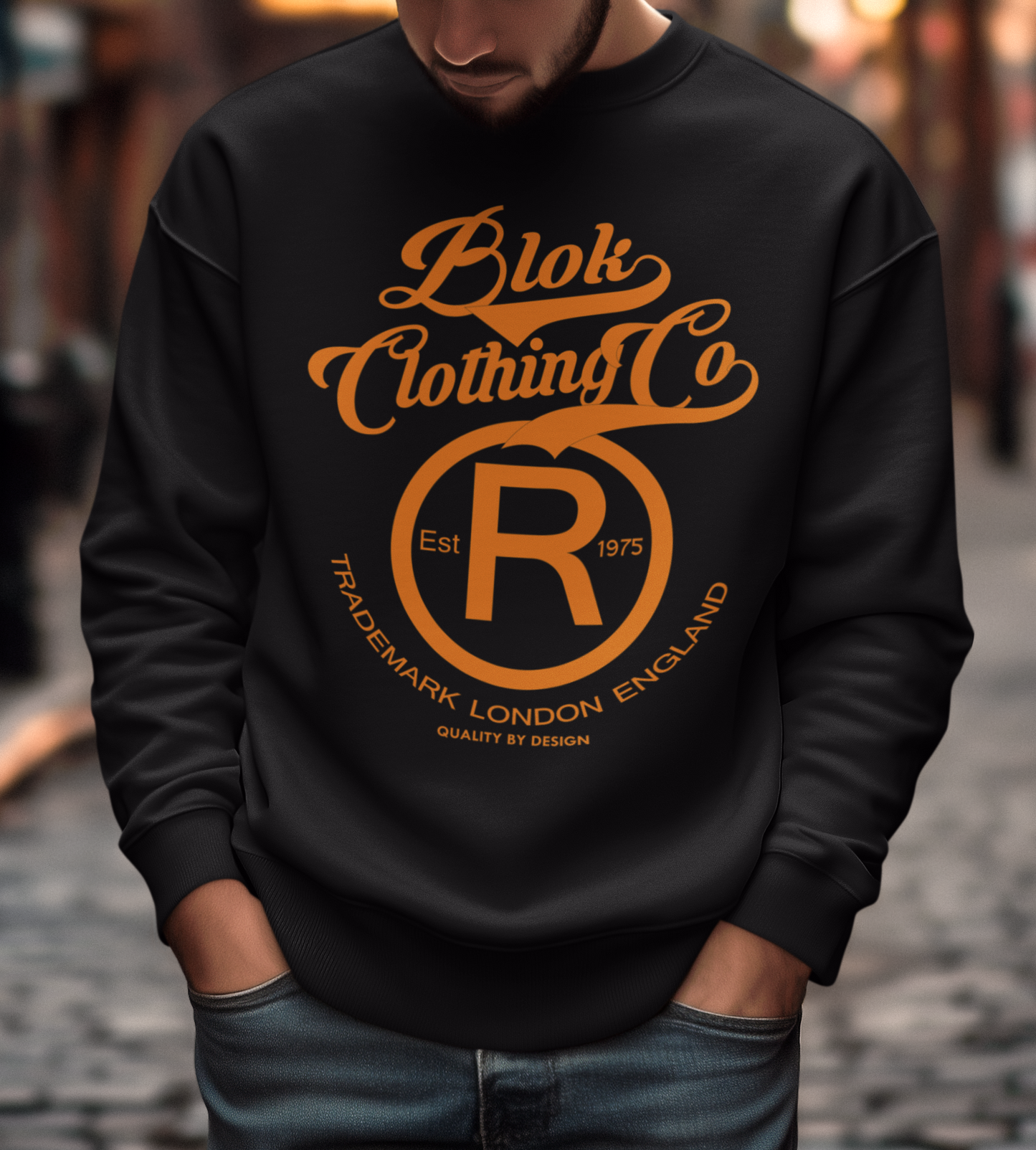 Registered Big R - with Orange Print - Men's Sweatshirt