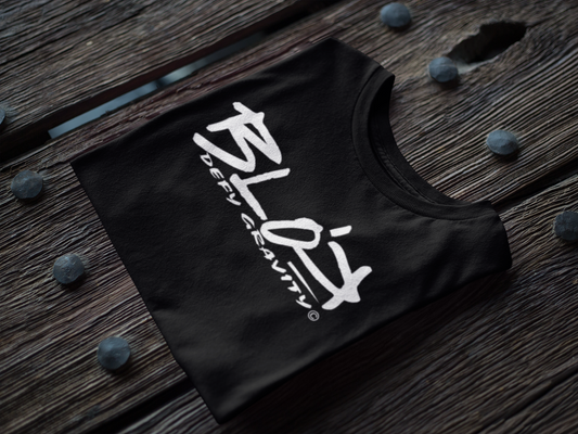 Blok logo - Front Print in White - Women's Relaxed Fit