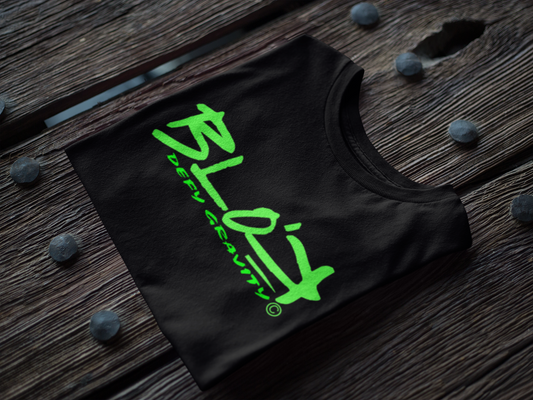 Essential Large Logo - with Green Front & Back Print - Women's Relaxed Fit