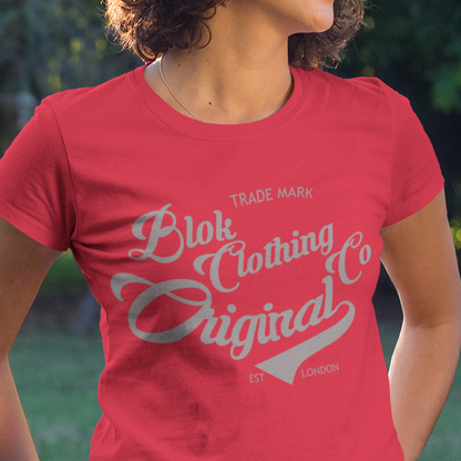 BLOK Original Clothing Company - Grey Print Women's Slim Fit Graphic T-Shirt