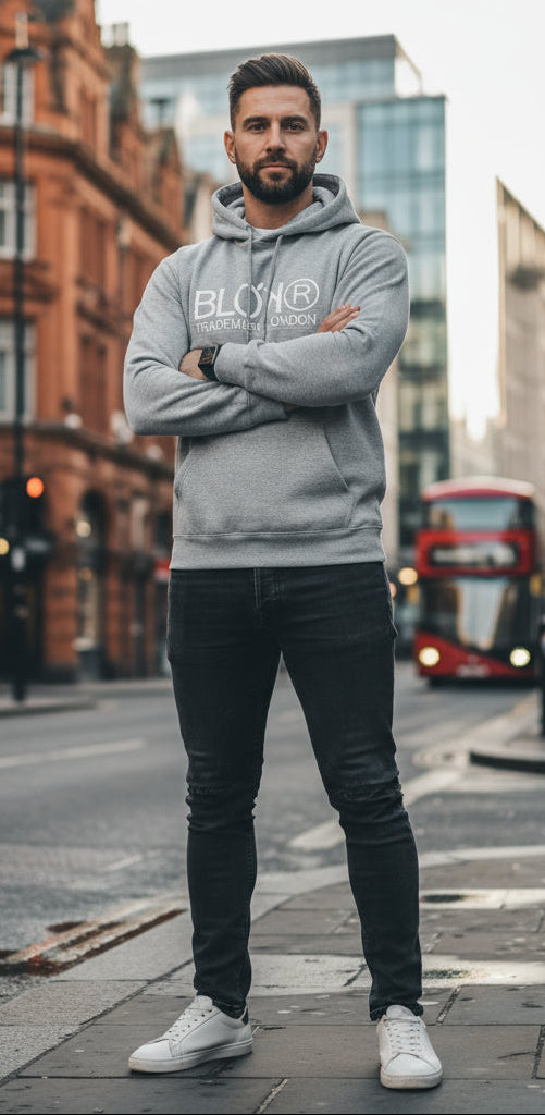 Blok R - Premium Men's Hoodie - White Print