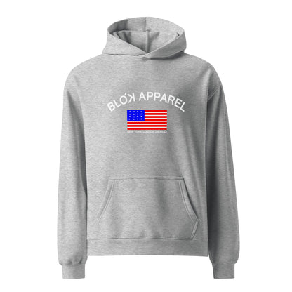 Blok Apparel Flagged - Heavyweight Oversized Men's Hoodie - Front Graphic Print