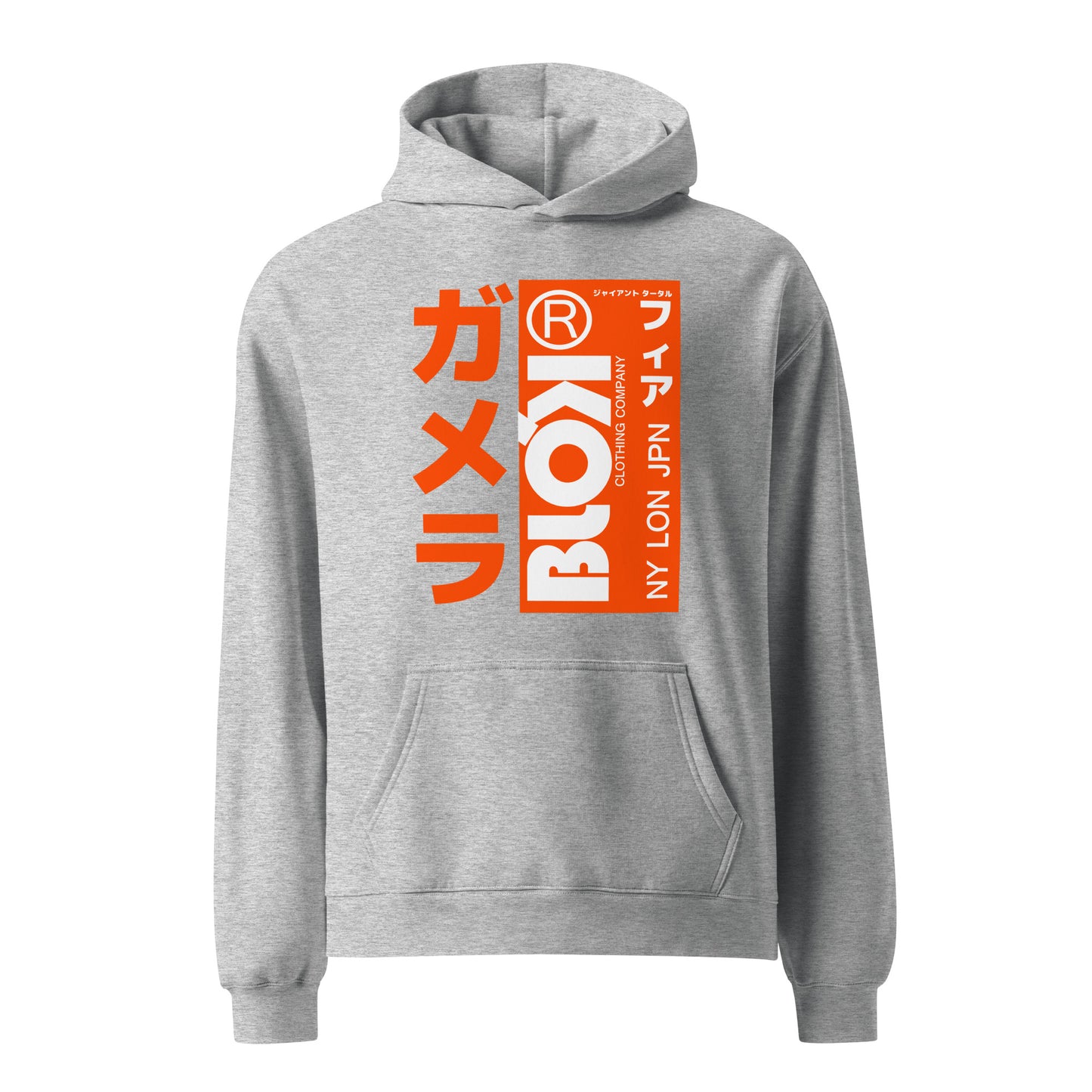 BLOK NEW YORK LONDON JAPAN - Heavyweight Oversized Men's Hoodie - Front Graphic Print