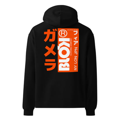 BLOK NY LDN JPN - Orange Front & Back Print - Oversized Heavyweight Hoodie