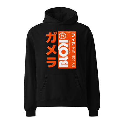 BLOK NY LDN JPN - Orange Front Print - Oversized Heavyweight Hoodie