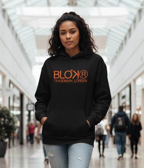 Trademark London - Orange Front Print - Oversized Heavyweight Hoodie