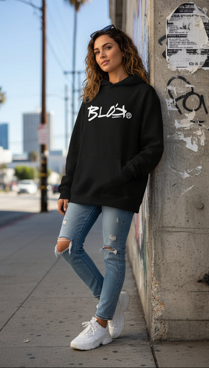 Blok Defy Gravity - White Front Print - Oversized Heavyweight Hoodie