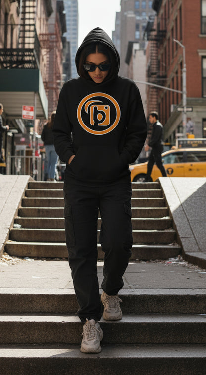 Blok Outer Circle - Orange Front Print - Oversized Heavyweight Hoodie