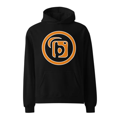 BLOK Outer Circle - Orange Front Graphic Print Women's Oversized Heavyweight Hoodie
