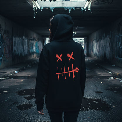 Stitch - Red Front & Back Print - Oversize Heavyweight Hoodie