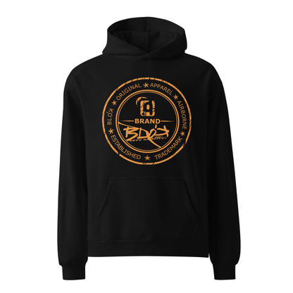 Original Apparel Stamp - Orange Front Print - Oversized Heavyweight Hoodie