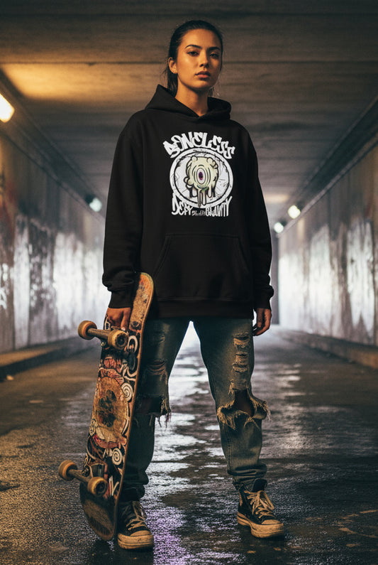 Boneless - White Print - Oversized Heavyweight Hoodie