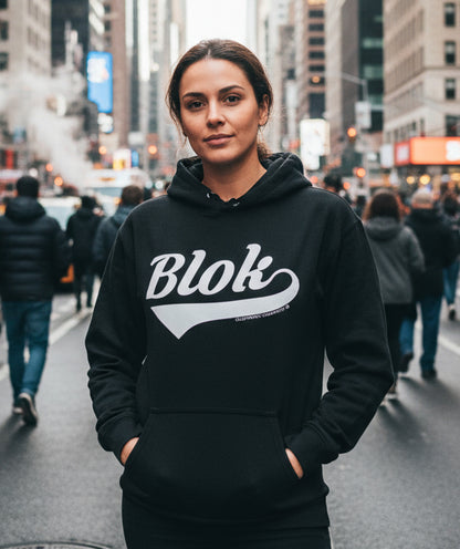 Blok Classic Logo - White Print - Oversized Heavyweight Hoodie