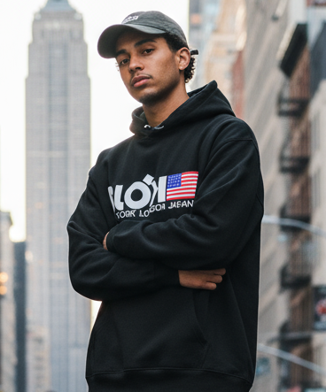 BLOK NY LON JPN FLAG - Oversized Premium Heavyweight Hoodie Men's