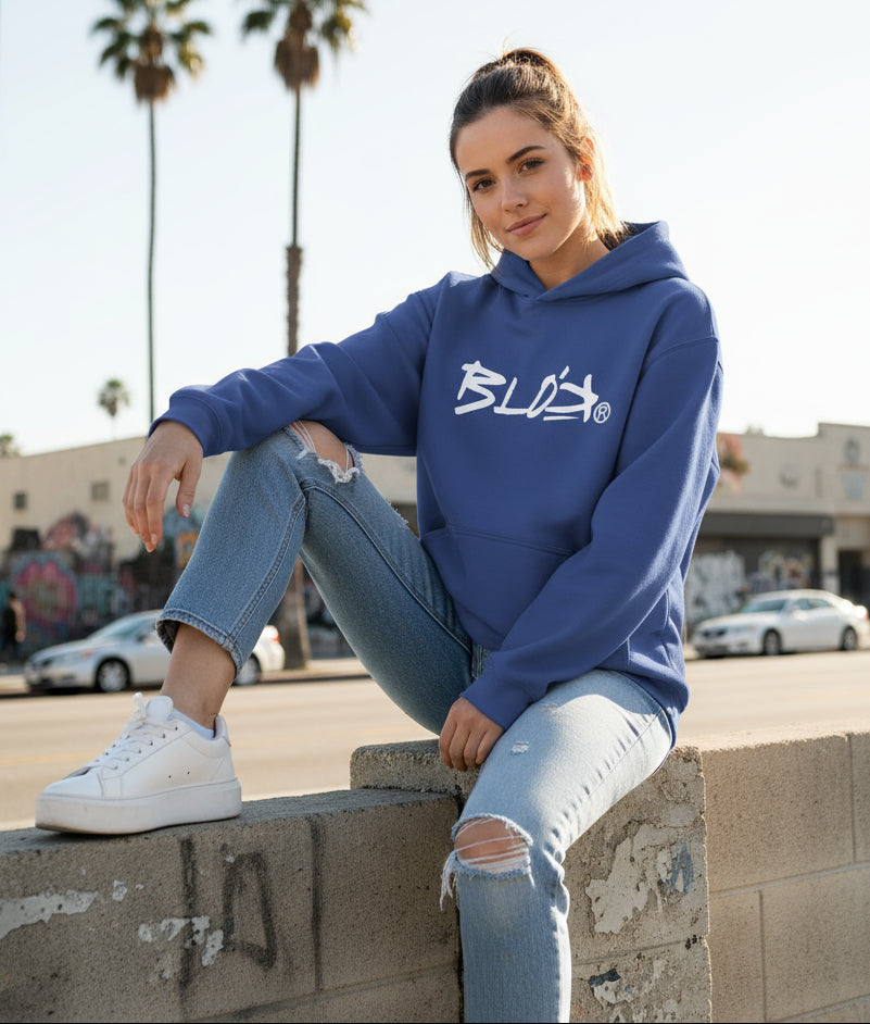 Blok Defy Gravity - White Front Print - Oversized Heavyweight Hoodie