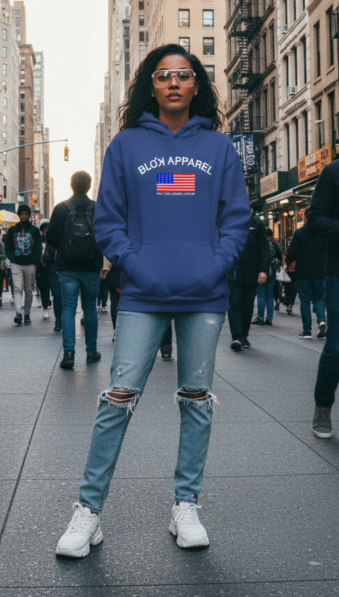 Blok Apparel Flag - Front Print - Oversized Heavyweight Hoodie