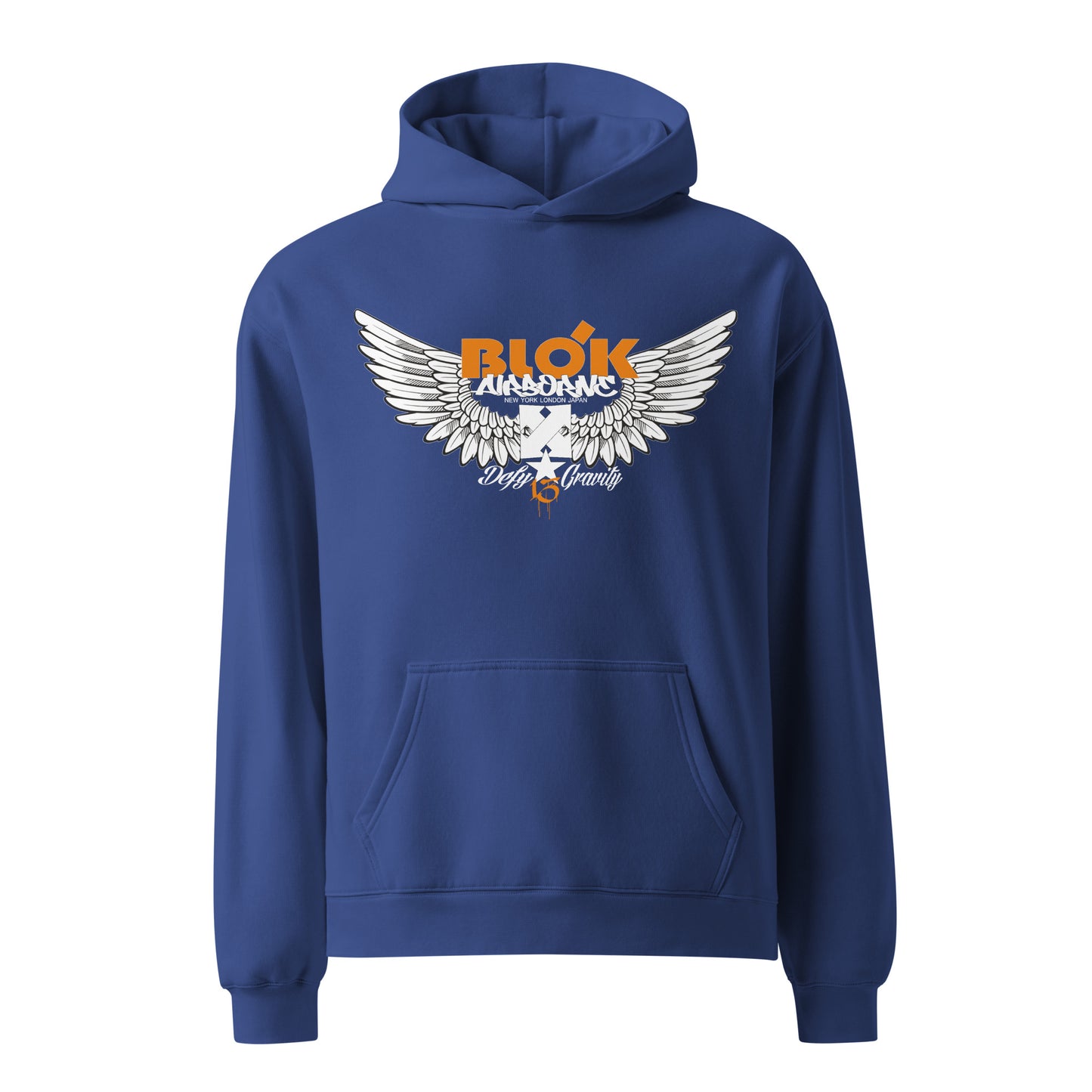 Airborne Wings - Front Print in Orange - Oversize Heavyweight Hoodie