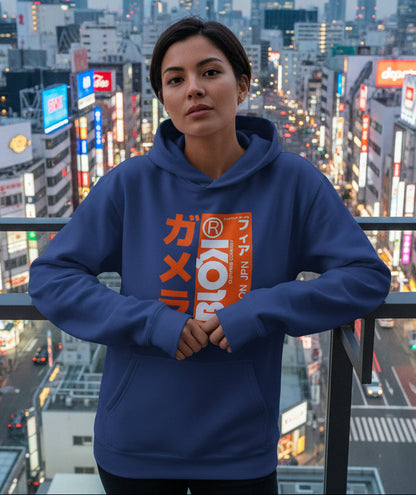 BLOK NY LDN JPN - Orange Front & Back Print - Oversized Heavyweight Hoodie
