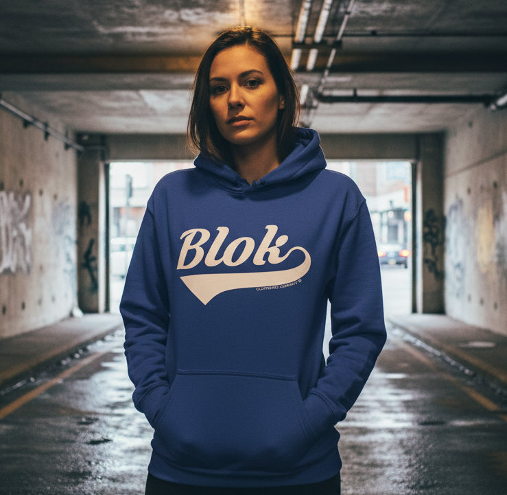 Blok Classic Logo - White Print - Oversized Heavyweight Hoodie