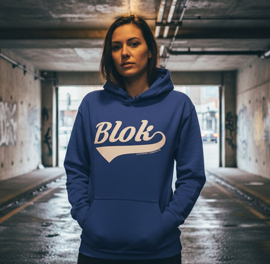 Blok Classic Logo - White Print - Oversized Heavyweight Hoodie