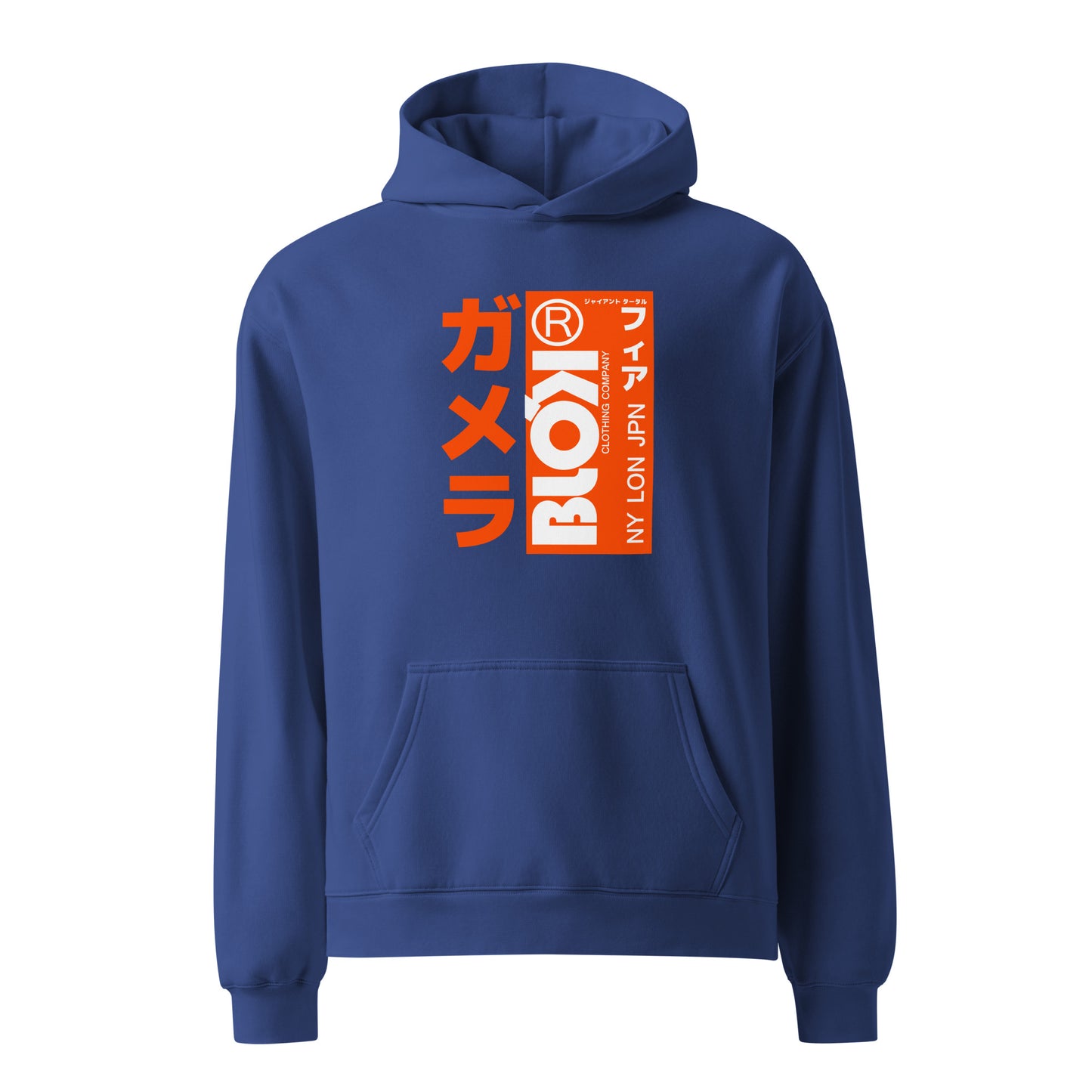 BLOK NEW YORK LONDON JAPAN - Heavyweight Oversized Men's Hoodie - Front & Back Graphic Print