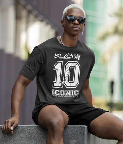 Iconic 10 - Front Print - in White - Men's Oversize