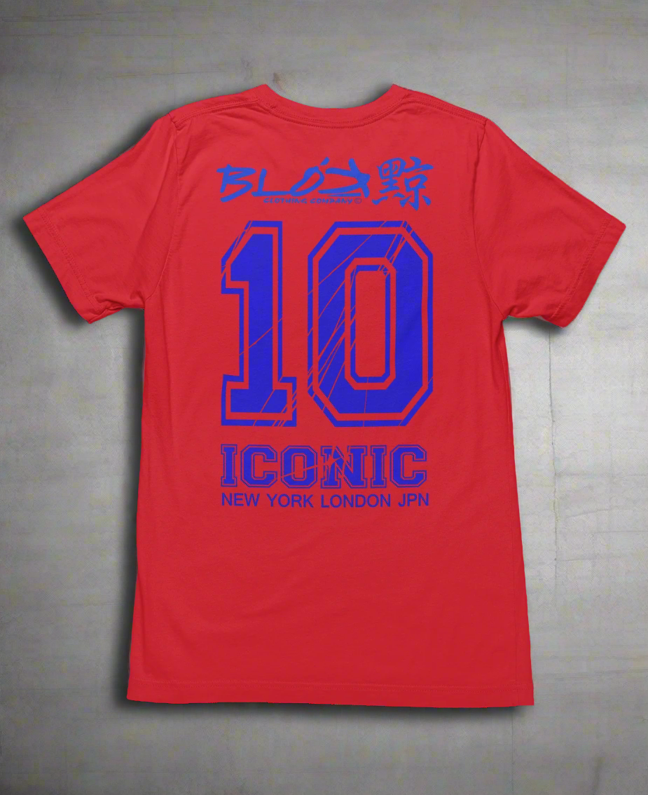 Iconic 10 - Front & Back Print - in Blue - Men's Loose Fit