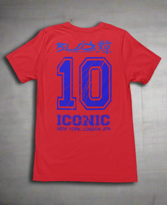 Iconic 10 - Front & Back Print - in Blue - Men's Loose Fit
