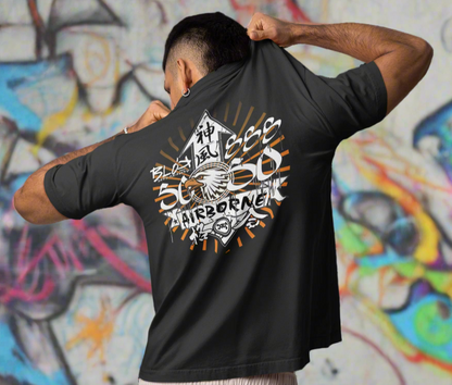 Airborne Eagle - Front & Back Print - in Orange - Oversize Men's