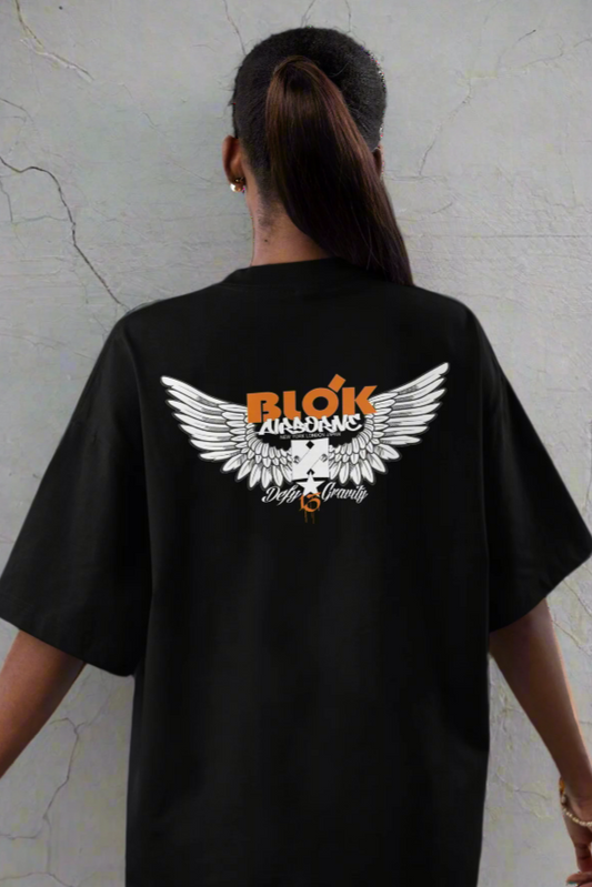 Airborne Wings - Front & Back Print in Orange - Women's Relaxed Fit