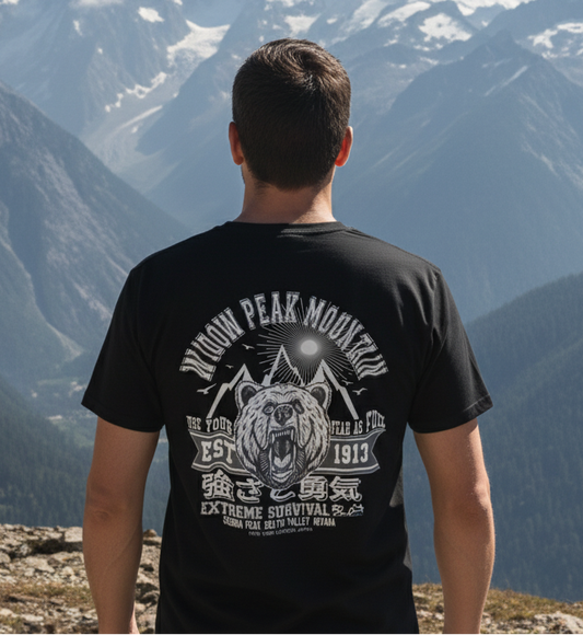 Widow Peak - Front & Back Print in White - Men's Loose Fit