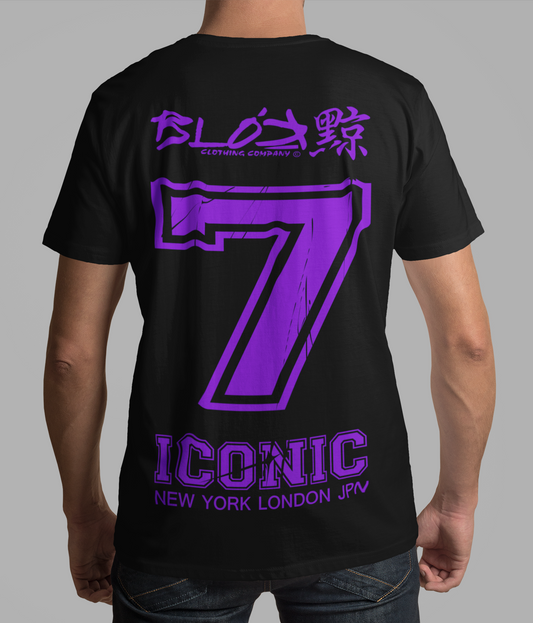 Iconic 7 - Front & Back Print - in Purple - Men's Loose Fit