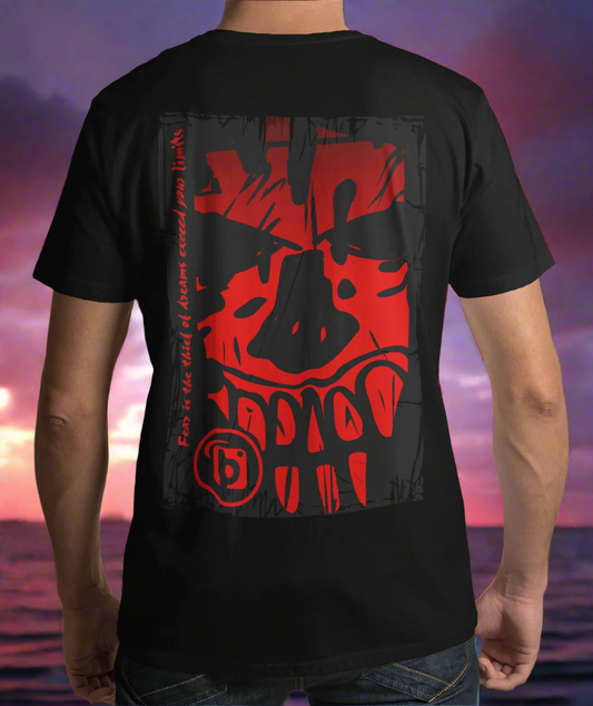 Tiki Skull - Front & Back Print - in Red - Men's Loose Fit