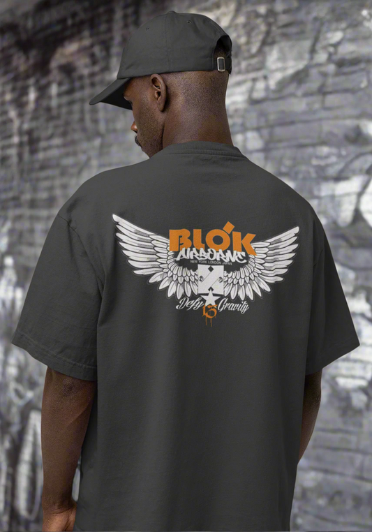 Airborne Wings - Back and front print - with Orange Logo - Men's Oversize