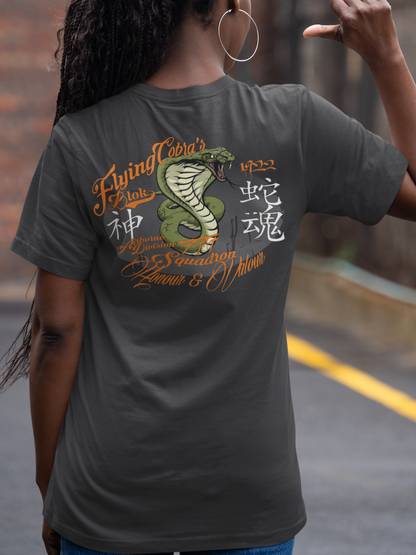 Flying Cobras - Front & Back Print in Green & Orange - Women's Relaxed Fit