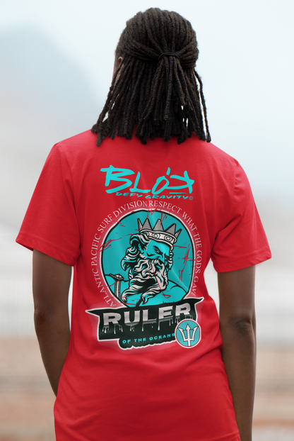 Ruler of the Oceans - Front & Back Print - in Turquoise - Women's Relaxed Fit