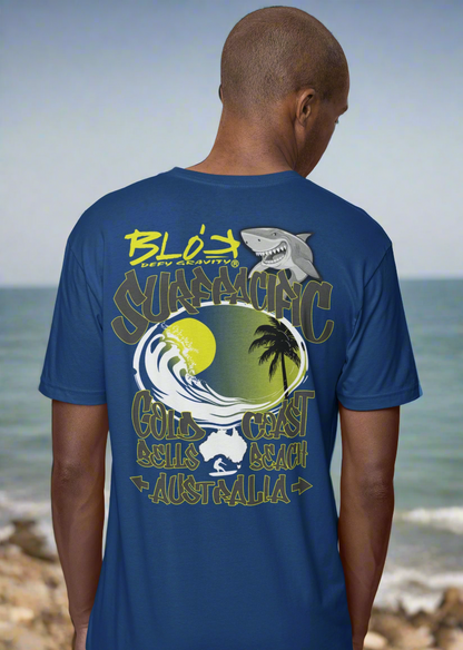 Gold Coast - Front & Back Print - with Yellow Logo - Men's Loose Fit