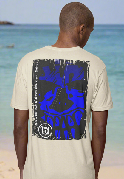 Tiki Skull - Front Print - in Blue - Men's Loose Fit